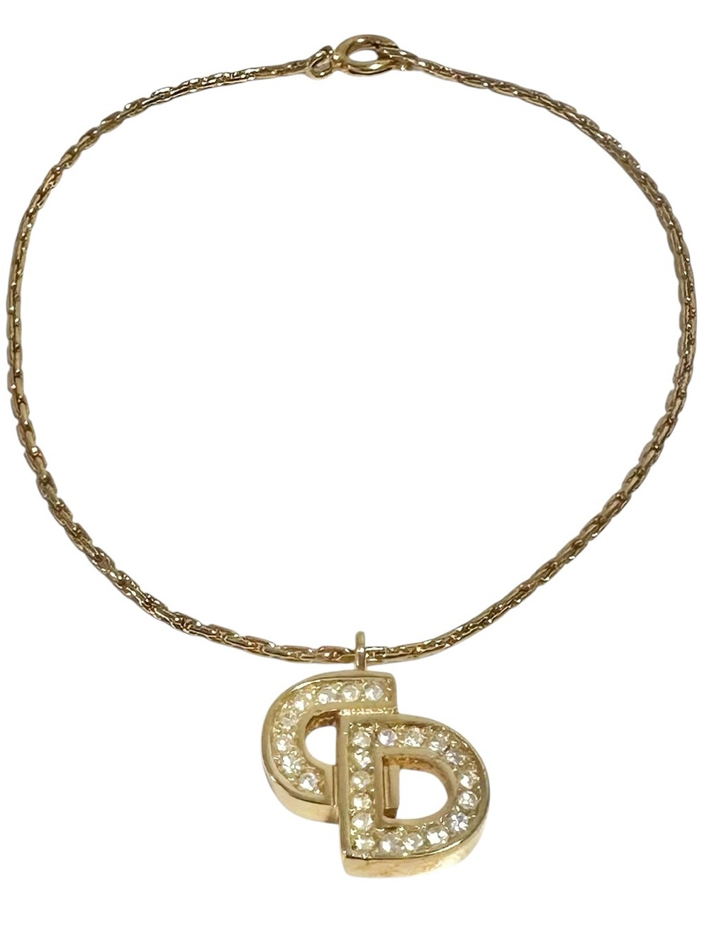 Christian Dior Gold & Crystal “CD” Initials Engraved Vintage Bracelet - Picture 7 of 13